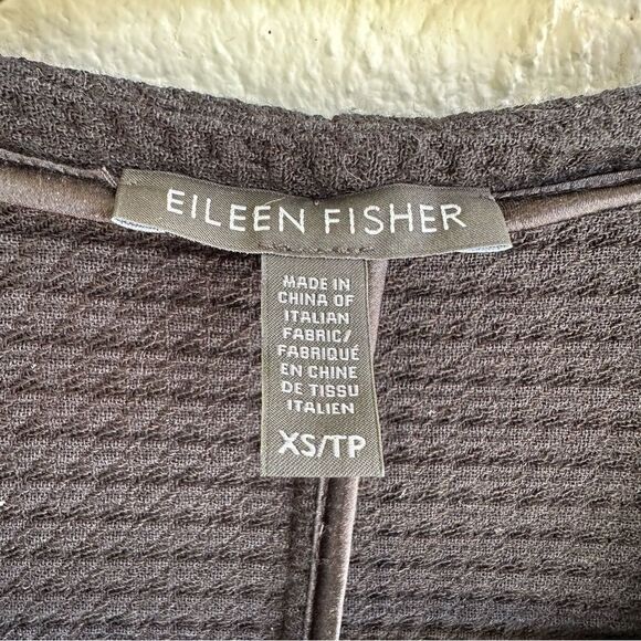 EILEEN FISHER Sweater Cardigan Women XS Waffle Open Front Minimalist - Picture 6 of 8